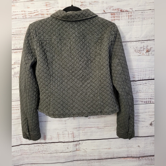 Anthropologie Marrakech Gray/ Black M Quilted Moto Jacket - Picture 7 of 7